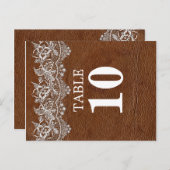 Carte Numéro de la table de recherche en cuir et d (Devant / Derrière)