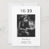 Carte Numéro de la table photo de la calligraphie blanch (Dos)