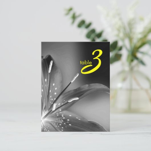 carte numéro de table (Debout devant)