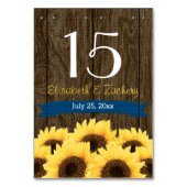 CARTE NUMÉRO DE TABLE BALT BLEU RUSTIC SUNLOWER (Par défaut)