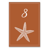 Carte Numéro de table Burange Orange Starfish (Dos)