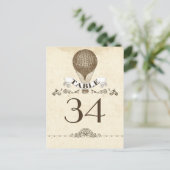 carte numéro de table - carte postale avec montgol (Debout devant)