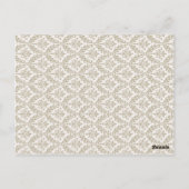 Carte Numéro de table Champagne Damask Monogramme (Dos)