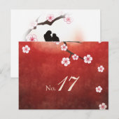 Carte Numéro de table Cherry Blossom Sakura (Devant / Derrière)