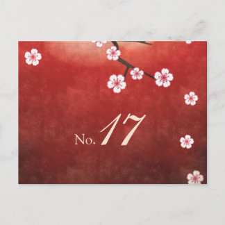 Carte Numéro de table Cherry Blossom Sakura