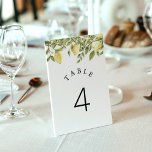 Carte numéro de table CITRON Lemon Citrus<br><div class="desc">La Citron Lemon Collection est un assortiment à couper le souffle qui présente de superbes aquarelles représentant des citrons et de la verdure. Ses visuels vibrants et délicats en font le choix idéal pour des événements d'été comme des baby showers,  des douches nuptiales ou des mariages dans le jardin.</div>