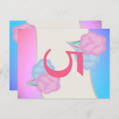 Carte Numéro de table Cotton Candy (Devant / Derrière)
