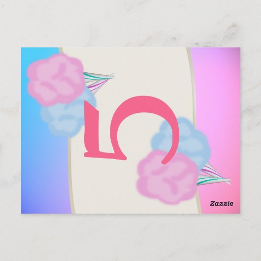 Carte Numéro de table Cotton Candy (Dos)