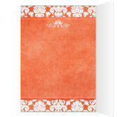 Carte Numéro de table Damas orange et blanc (Intérieur (Gauche))