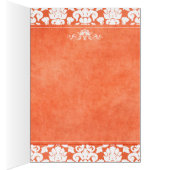 Carte Numéro de table Damas orange et blanc (Intérieur (Droit))