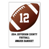 Carte Numéro de table de banquet de football perso (Dos)