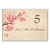 Carte Numéro de table de cerisier, Carte de place (Dos)