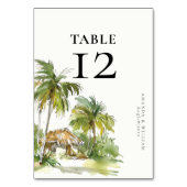 Carte Numéro de table de destination tropicale (Par défaut)