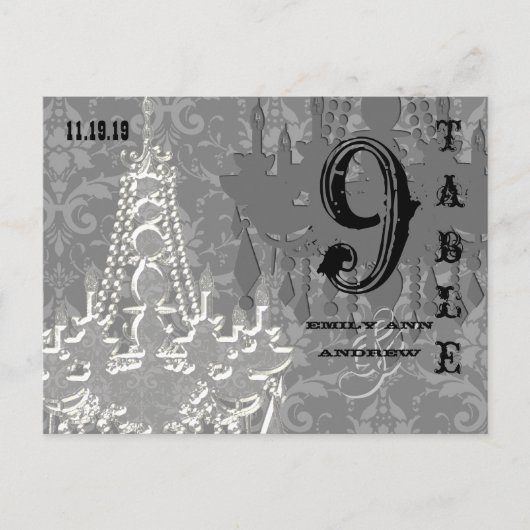 Carte Numéro de table de la feuille de lecture en (Devant)