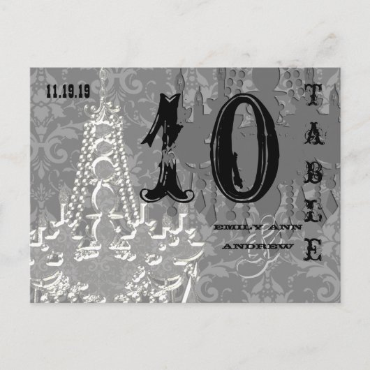 Carte Numéro de table de la feuille de lecture en  (Devant)