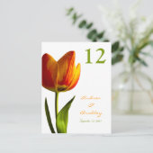 Carte Numéro de table de la tulipe orange (Debout devant)