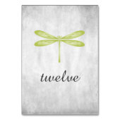 Carte Numéro de table de libellules vertes (Dos)