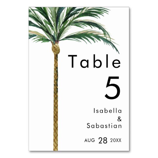 Carte Numéro de table de mariage de destination Pa (Par défaut)