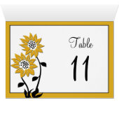 Carte Numéro de table de tournesols simples (Intérieur Horizontal (Bas))