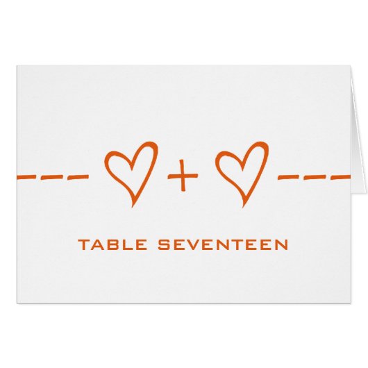 Carte Numéro de table d'équation cardiaque orange (Devant horizontal)