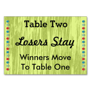 Carte numéro de table des points Bunco #2