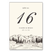 Carte Numéro de table d'esquisse de montagne (Dos)