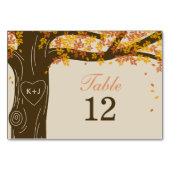 Carte Numéro de table du Mariage de automne de chê (Dos)