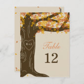 Carte Numéro de table du Mariage de automne de chê (Devant / Derrière)