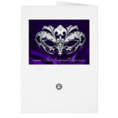 Carte numéro de table en argent masquade violet (Dos)