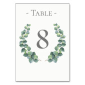 Carte Numéro de table Eucalyptus (Dos)
