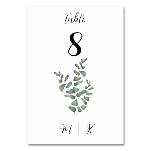 Carte Numéro de table Eucalyptus | MARIAGE