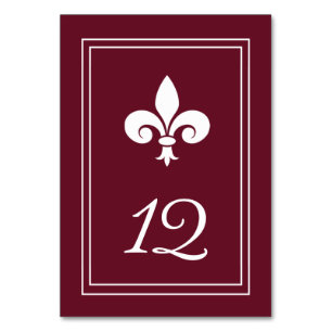 Carte Numéro de table Fleur de Lis