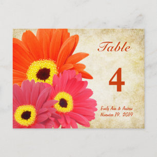 Carte Numéro de table Gerber Daisy