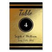 CARTE NUMÉRO DE TABLE Gold/Black MARIAGE personnal (Dos)
