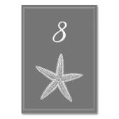 Carte Numéro de table Gris Starfish (Dos)