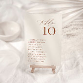 Carte Numéro de table HARMONY Terracotta