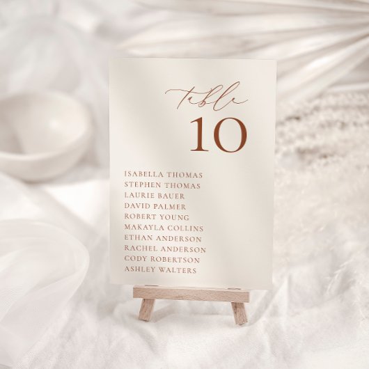 Carte Numéro de table HARMONY Terracotta