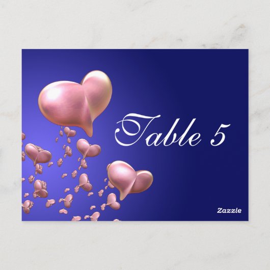 Carte Numéro de table Heart (Dos)