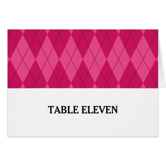 Carte Numéro de table Jacquard rose (Devant horizontal)