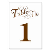 Carte Numéro de table Love Story (Dos)