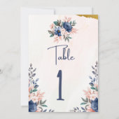 Carte Numéro de table Lovely Calligraphy (Dos)