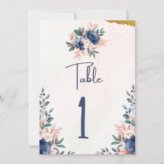 Carte Numéro de table Lovely Calligraphy