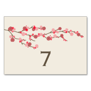 Carte Numéro de table Mariage Cherry Blossom