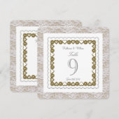 carte numéro de table mariage dentelle blanche arr (Devant / Derrière)
