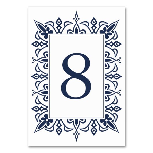 Carte Numéro de table Marrakech | Marine (Par défaut)