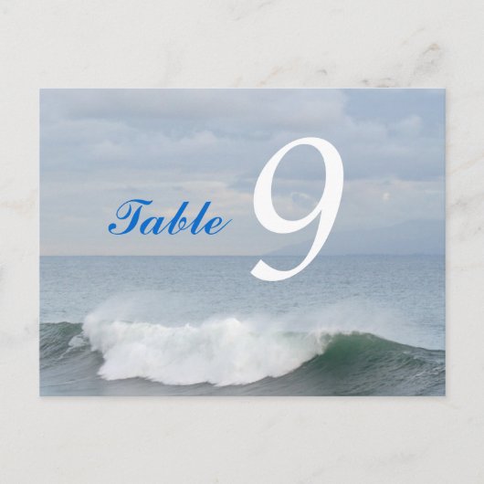 Carte Numéro de table Ocean Wave (Devant)