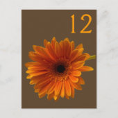 Carte Numéro de table Orange Gerbera Daisy (Devant)