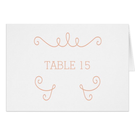 Carte Numéro de table Orange Whimsical Flourd (Devant horizontal)