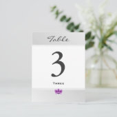 Carte Numéro de table Orchidée violette foncée (Debout devant)