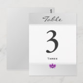 Carte Numéro de table Orchidée violette foncée (Devant / Derrière)